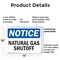 Signmission Natural Gas Shutoff OSHA Notice Sign, Plastic, 14in W x 10in L, 2PK OS-2PACK-NS-P-1014-L-14311 - alternate 4